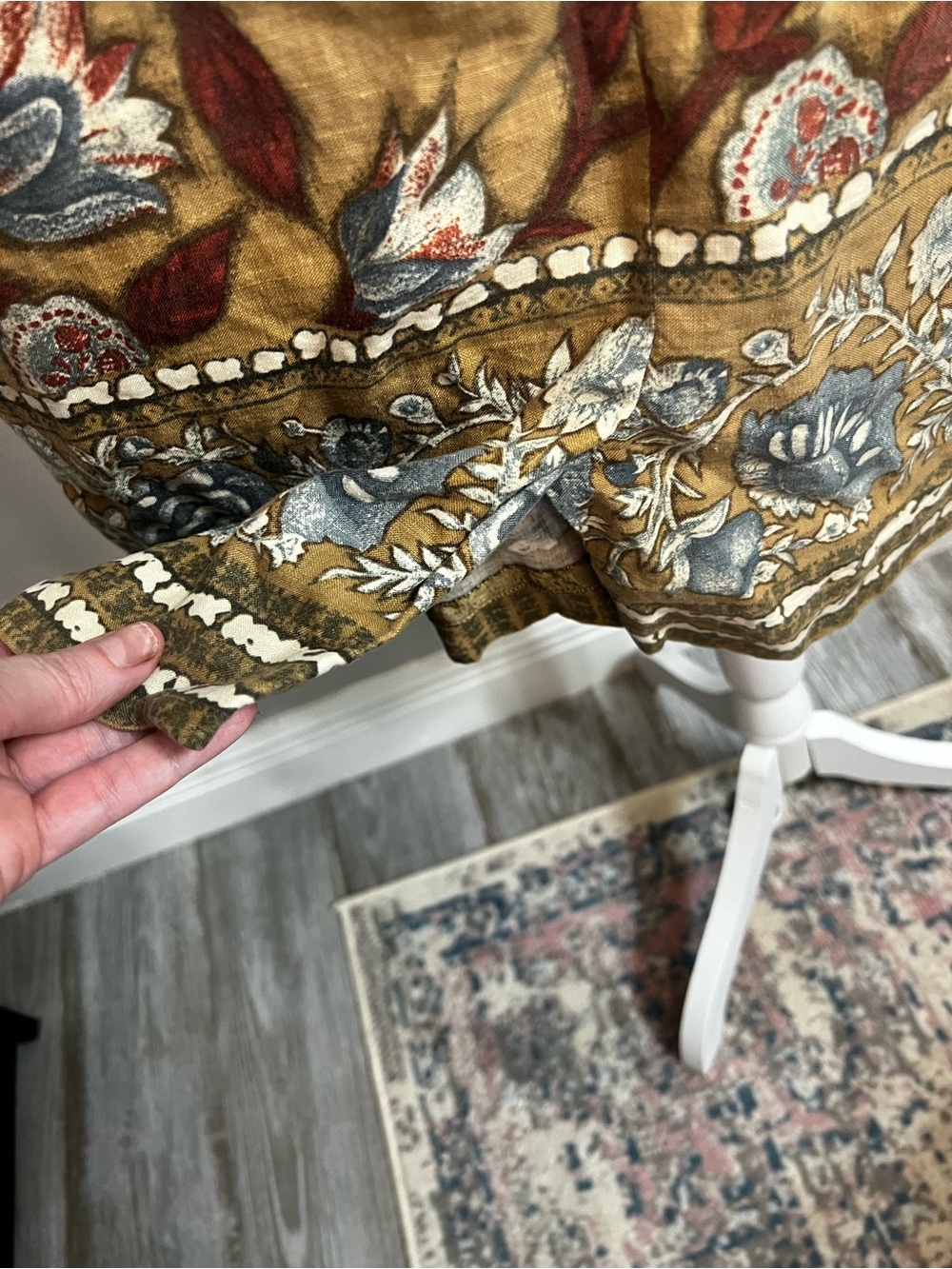 vintage neiman marcus exclusive Linen Brown Floral Sleeveless Dress Medium - Picture 8 of 12